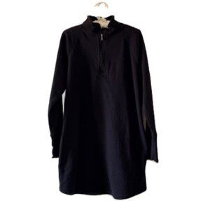 Tek Gear Black Fleece Sweatshirt Dress with Side Pockets